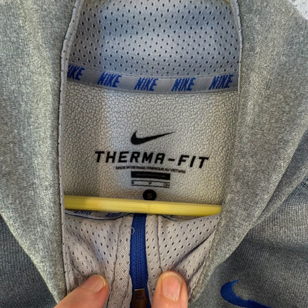 Nike Therma-Fit Fleece Pullover 1/4 Zip Men's Size S Blue & Gray - Picture 3 of 6